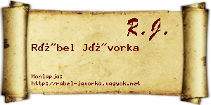 Rábel Jávorka névjegykártya
